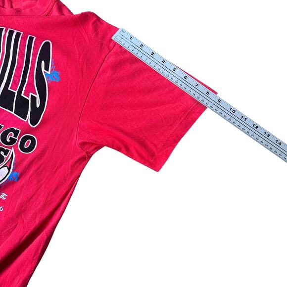 Vintage World Champion Repeatabulls Chicago Bulls T-Shirt Mens Large Red 90s - Picture 7 of 10